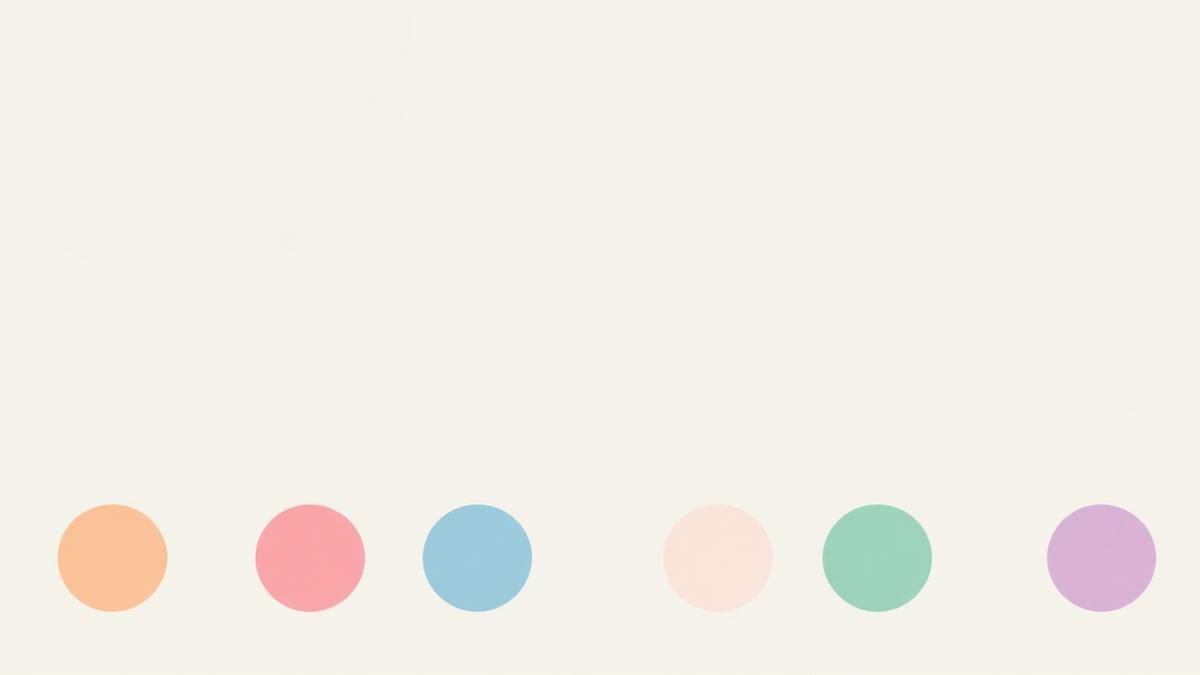 Pastel brand identity elements including colour swatches and typography samples
