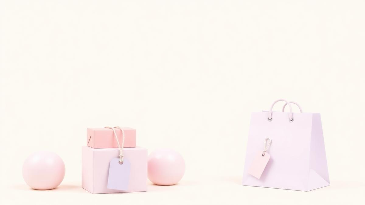 Abstract pastel packaging and parcel shapes representing e-commerce branding